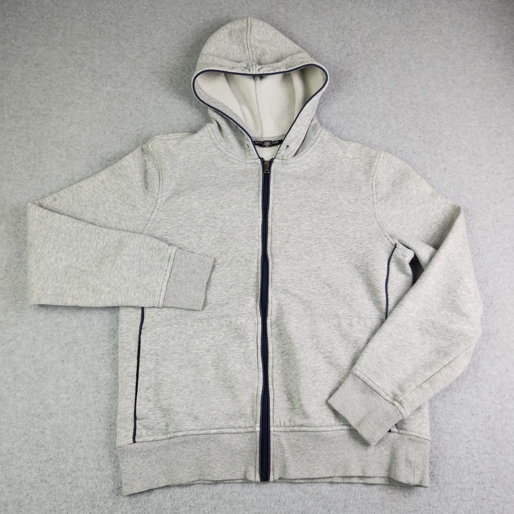 Michael Kors Hoodie Mens M Gray Heathered Fleece Lined Soft Full Zip Sweatshirt